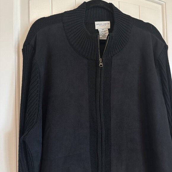 Jaclyn Smith warm black pullover sweater jumper zip crew neck plus 2X womens - Picture 2 of 13